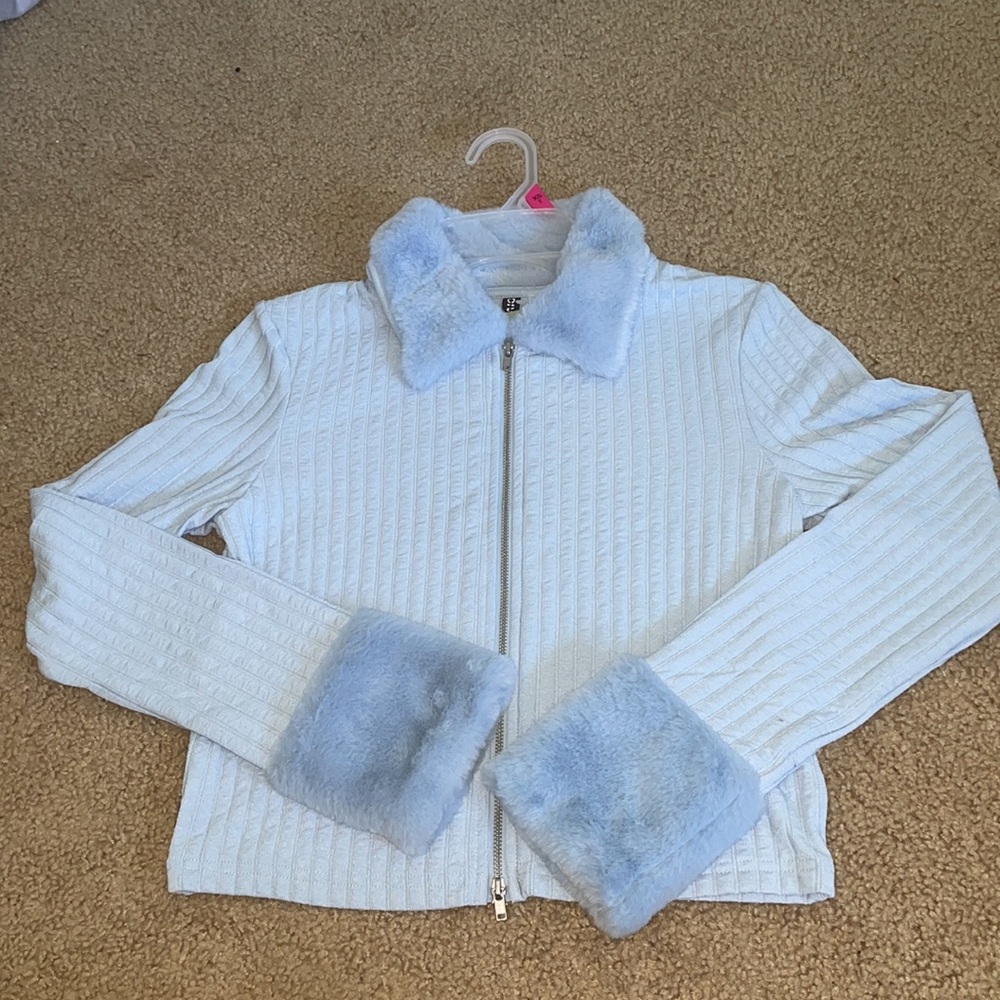 Baby blue zip up sweater (H&M)